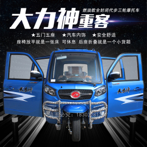 全封闭三轮摩托车大力神燃汽油全棚三轮车老年代步家用摩托三轮车