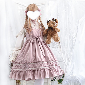 原创日系少女软妹洛丽塔Lolita复古洋装人形师JSK吊带日常连衣裙