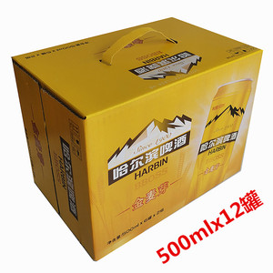 哈尔滨啤酒南通大富豪金麦芽500mlx12听易拉罐装整箱江浙沪皖包邮