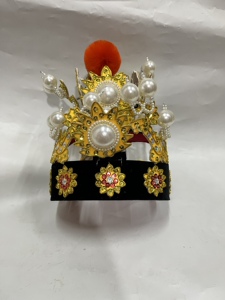 戏曲舞台京剧豫剧粤剧越剧影楼亮片束发冠紫金冠贾宝玉一体式软壳