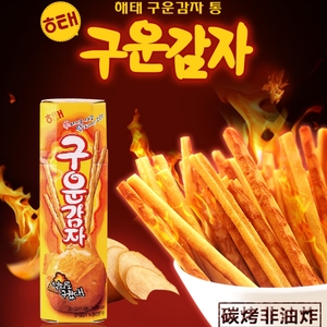 韩国进口食品海太碳烤大薯条棒108g盒装烤薯条土豆条饼干休闲零食