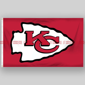 NFL美国堪萨斯城酋长队橄榄球俱乐部队旗定做Kansas City Chiefs