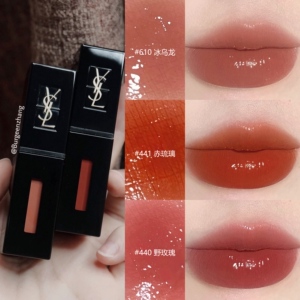 ysl圣罗兰唇釉黑管水光唇釉610 617 216 416 441 12方管口红141