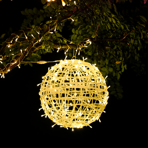 led藤球灯户外防水挂树装饰灯20cm 30cm 40cm直径圆球灯满天星灯