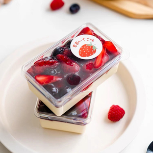 烘焙甜点盒子手工慕斯蛋糕莓果提拉米苏小包装透明塑料带盖空底托
