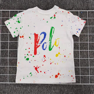 元货~夏季rl儿童彩绘印花图案短袖圆领t恤 男女童上衣亲子 90-170