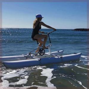 水上自行车双人脚踏船螺旋桨充气橡皮艇三人公园景区观光游乐船艇