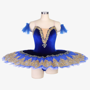 蓝鸟变奏tutu裙芭蕾儿童比赛演出服宝蓝色专业蓬蓬裙成人芭蕾舞裙
