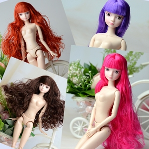 特价30CM12点关节体换装洋娃娃 长发美白肌素体裸娃女孩礼物玩具
