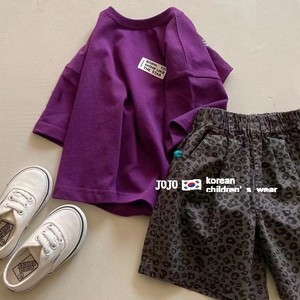 韩版童装男女童短袖t恤夏装纯棉上衣儿童紫色体恤洋气宝宝小衫潮