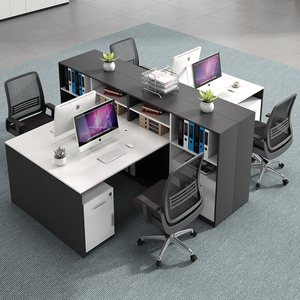 办公桌员工位职员卡座四人位公司财务桌屏风双人桌椅组合简约现代