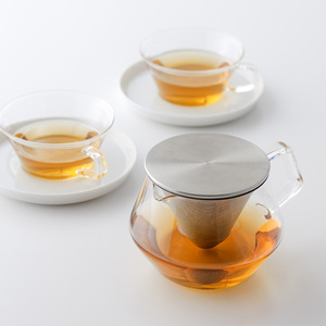利快Kinto日本耐热玻璃不锈钢过滤茶漏茶壶CARAT系列茶具冲茶器