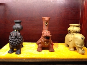 舞狮人(张爱成)代表作 现货保真宜兴紫砂茶宠雕塑 吉祥三宝摆件