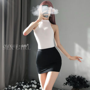 翘臀迷人夜店短裙诱惑睡裙女性感ol秘书制服紧身连体包臀裙挑逗