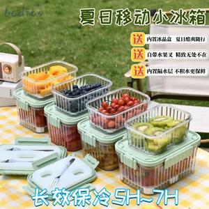 移动小冰箱水果便当盒食品级小学生儿童外出携带分装保鲜保冷饭盒