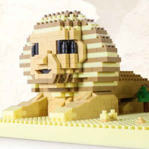哲高积木微颗粒建筑街景埃及狮身人面像金字塔拼装模型摆件男玩具
