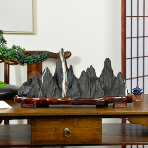 灵璧石玄关靠山石办公室摆件奇石中式文房观赏庭院景观石天然石头