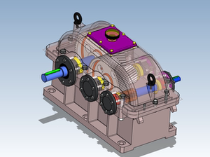 二级圆柱斜齿轮展开式减速器设计3d模型图纸sw设计三维模型减速器