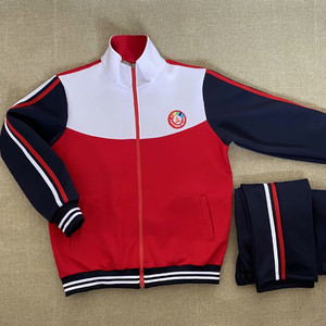 中小学生男女校服红白拼接上衣外套裤子吉林市丰满区第二实验小学