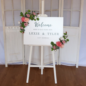 婚礼指引牌结婚迎宾牌展牌展架仿真水牌花艺年会开业拍照摄影道具