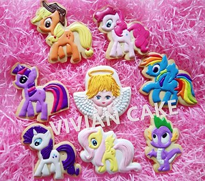 彩虹小马宝莉暮光闪闪塞拉斯缇娅露娜公主天使生日宴翻糖糖霜饼干