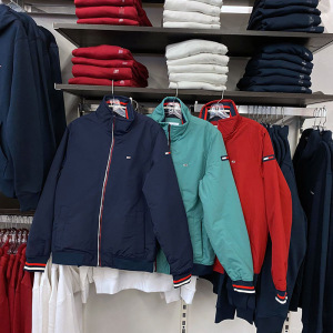 tommy hilfiger 汤米美国 男士撞色边立领商务休闲棉衣服夹克外套
