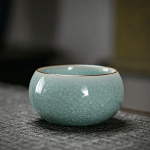 囍善缘茶具单杯汝窑冰瓷冰花满心杯陶瓷功夫茶单杯子茶碗主人杯家