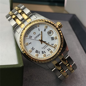 瑞士梅花titoni全自动机械手表正品宇宙系列男士腕表787 镶钻防水