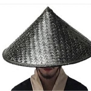 姜太公钓鱼斗笠帽绿蓑衣帽子 汉服古装帽子