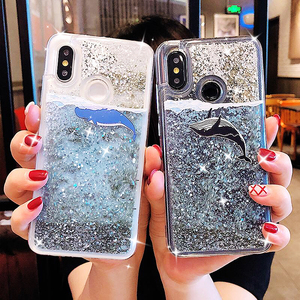 适用小米10手机壳降温散热红米note8水冷壳k30液体流沙壳cc9e硅胶保护