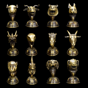 纯铜十二生肖圆明园兽首全套工艺品鼠牛虎兔龙蛇马羊猴鸡狗猪大号