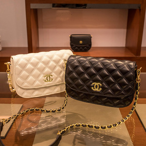 正品新款香奈尔包包2022年夏季真皮小香风菱格链条包单肩斜挎包女
