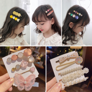 韩国儿童珍珠发夹女童宝宝可爱侧边发卡刘海夹边夹公主夹子发饰女