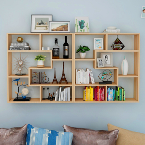 吊柜书柜书房装在墙上的置书架小户型房间简易墙壁柜沙发后置物架