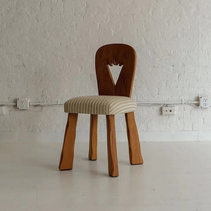 中古餐椅樱桃木色全实木靠背布艺软包休闲日式奶油风餐厅专用椅子