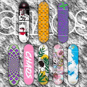 混沌滑板板面chaos skate专业成人深脚窝高弹双翘板面8.0 8.125