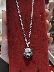 gucci古驰古奇项链老虎头牛头狼头王一博同款吊坠毛衣链男女情侣