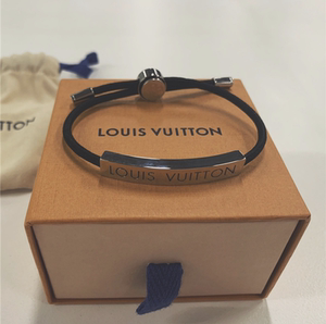 正品代购 lv手绳路易威登手链老花皮绳情侣手链情侣男女手镯同款