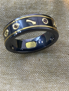 正品代购gucci古驰古奇戒指男女情侣婚对戒礼物双g金色陶瓷黑钢石