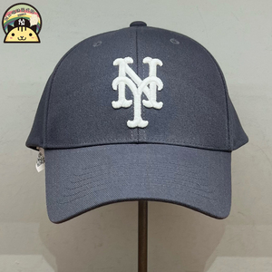 MLB帽子专柜正品炭灰色纽约大都会队字母刺绣男女运动棒球帽CP080