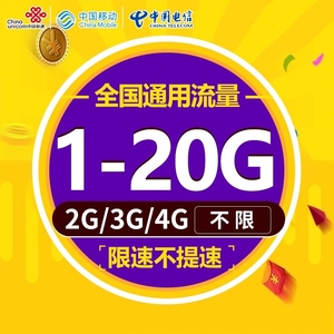 移动联通电信流量充值10g20g30天国内流量包手机上网流量加油包