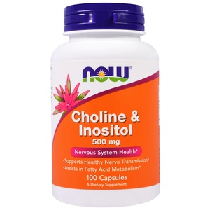 现货美国Now诺奥胆碱肌醇Choline & Inositol  100粒神经健康正品