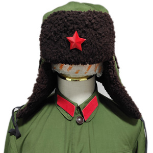 正品库存收藏65式驼绒高寒棉帽退役冬帽老式冬季退役寒区绿色帽子