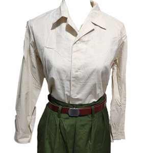 库存正品收藏65式女式棉布白色军衬衫退役女兵服退役衬衣纪念长袖