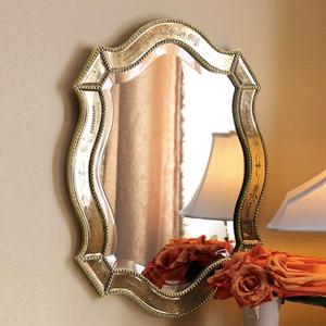 欧式复古化妆镜梳妆台大镜定制新古典卧室化妆镜金色雕花镜子壁挂