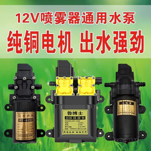 12V农用电动喷雾器水泵电机高压打农药机配件大功率隔膜泵微型泵