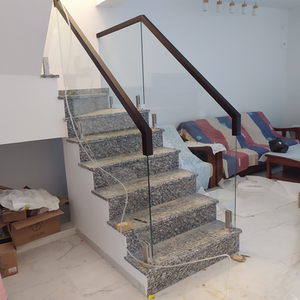 长沙玻璃扶手卡槽款现代简约实木楼梯护栏包安装不锈钢网红扶手