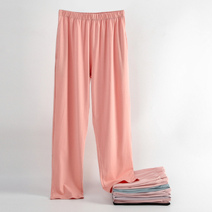 女士睡裤夏季长裤莫代尔薄款人造棉绸防蚊裤居家裤宽松大码家居裤