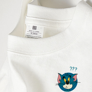 汤姆卡通印花纯棉短袖t恤女春夏新款正肩上衣服情侣装体恤打底衫