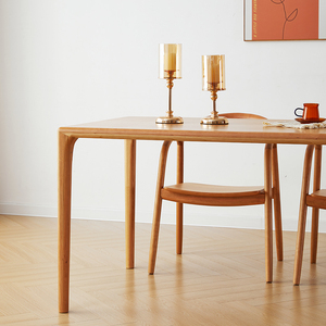 北美樱桃木简约餐桌北欧整体卯榫e家大板原木桌子工作台定制饭桌